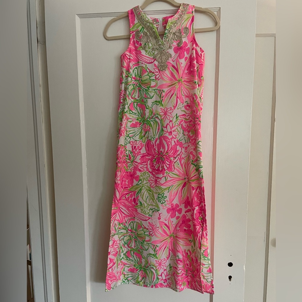 Lilly Pulitzer pink and green GIRLS dress